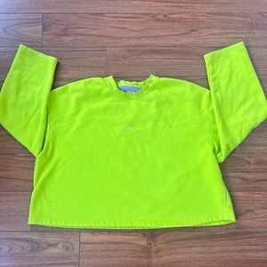 JJXX Womens Bright Green Long Sleeve Crop shirt